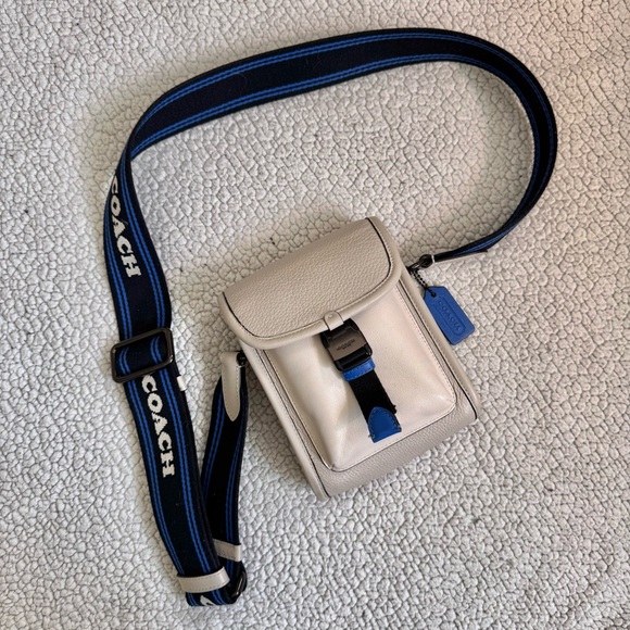 Coach Cream and Blue Crossbody Bag